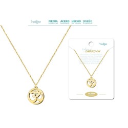 Colgante Simbolo Om Acero Dorado - Coleccion Colgantes amuletos